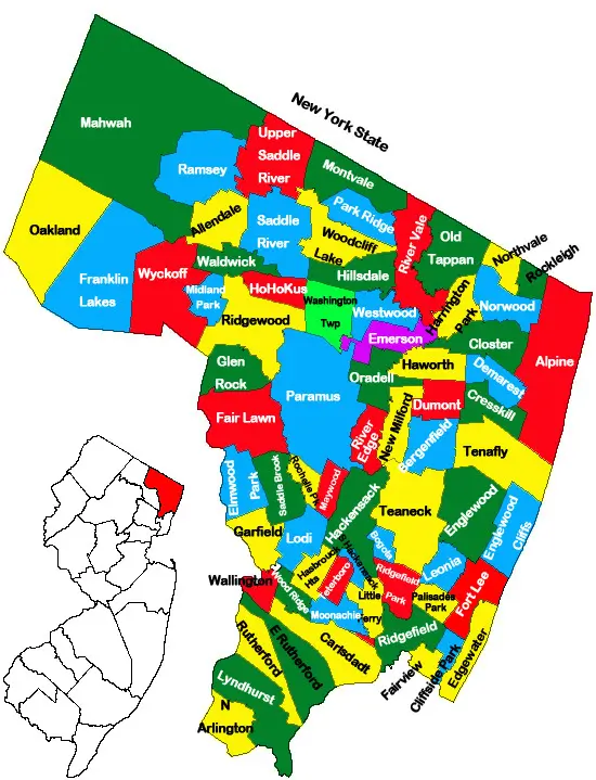 Bergen County Map